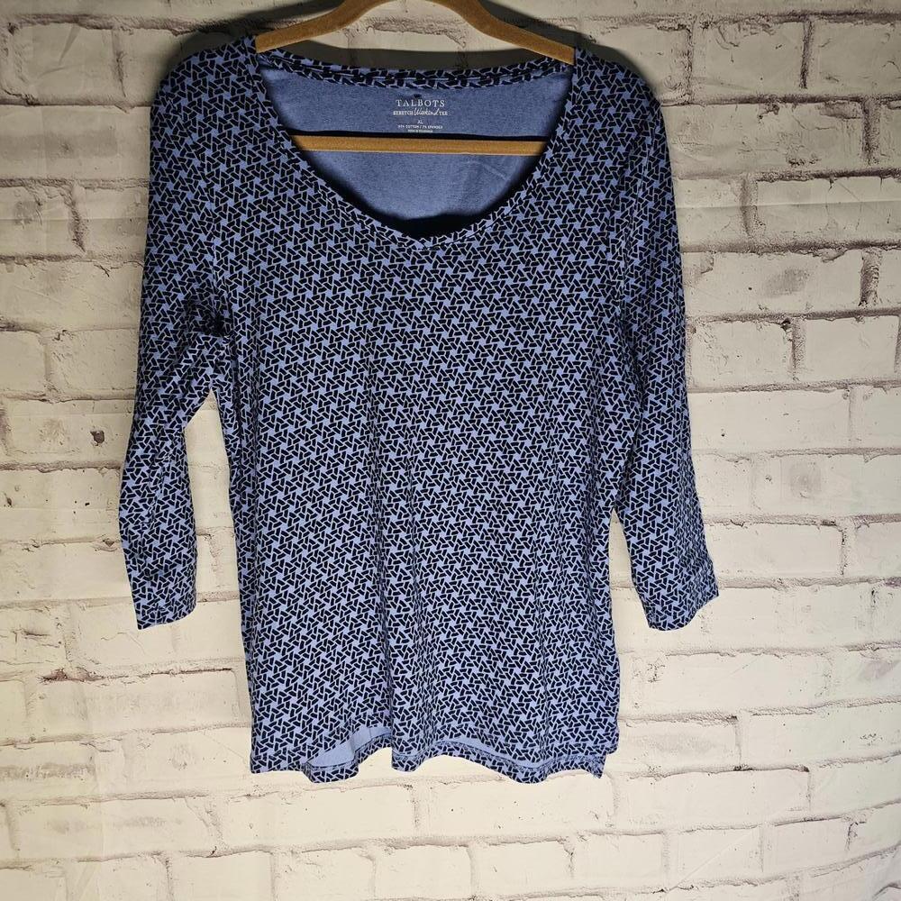 Talbots Weekender Blue Print Shirt